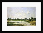 The banks of the river Touques at Trouville during the spring tides by Eugene Louis Boudin