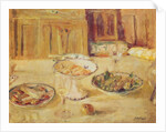 Bowls of fruit and biscuits and wineglass by Edouard Vuillard