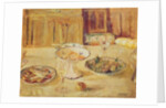 Bowls of fruit and biscuits and wineglass by Edouard Vuillard