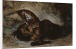 Tiger attacking a horse by Ferdinand Victor Eugene Delacroix