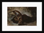 Tiger attacking a horse by Ferdinand Victor Eugene Delacroix