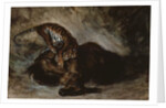 Tiger attacking a horse by Ferdinand Victor Eugene Delacroix