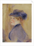 Woman in Blue with a Plumed Hat, c.1875 by Pierre Auguste Renoir