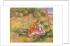 Woman and Child sitting in a Field, c.1898 by Pierre Auguste Renoir