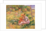 Woman and Child sitting in a Field, c.1898 by Pierre Auguste Renoir