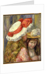 Two Girls with Hats, c.1890 by Pierre Auguste Renoir