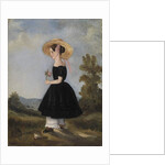 Peasant Girl with Hat in a Landscape, 1840 by French School