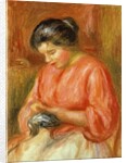 Girl in Red, Knitting by Pierre Auguste Renoir