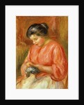 Girl in Red, Knitting by Pierre Auguste Renoir