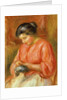 Girl in Red, Knitting by Pierre Auguste Renoir