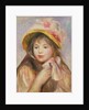Girl with Pink Bonnet, c.1890 by Pierre Auguste Renoir
