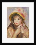 Girl with Pink Bonnet, c.1890 by Pierre Auguste Renoir