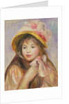 Girl with Pink Bonnet, c.1890 by Pierre Auguste Renoir