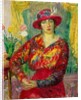 Girl in a Red Dress and Hat by William James Glackens