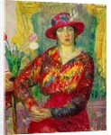 Girl in a Red Dress and Hat by William James Glackens