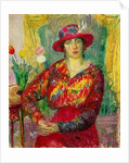 Girl in a Red Dress and Hat by William James Glackens