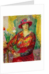 Girl in a Red Dress and Hat by William James Glackens