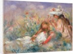 Two Children Seated Among Flowers, 1900 by Pierre Auguste Renoir