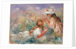 Two Children Seated Among Flowers, 1900 by Pierre Auguste Renoir