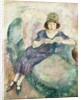 Girl in Blue Reading on a Sofa, 1926-27 by Jules Pascin