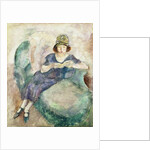 Girl in Blue Reading on a Sofa, 1926-27 by Jules Pascin