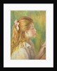 Girl in Profile Reading by Pierre Auguste Renoir