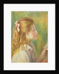 Girl in Profile Reading by Pierre Auguste Renoir