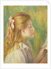 Girl in Profile Reading by Pierre Auguste Renoir