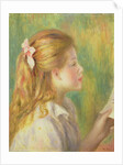 Girl in Profile Reading by Pierre Auguste Renoir