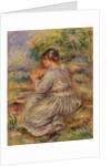 Girl in Landscape, c.1914 by Pierre Auguste Renoir