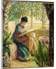 Madame Monet Embroidering 1875 by Claude Monet