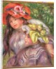 Heads of Two Girls with Hats, c.1910 by Pierre Auguste Renoir