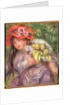 Heads of Two Girls with Hats, c.1910 by Pierre Auguste Renoir