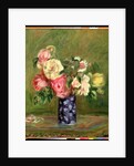 Roses in a Blue Vase by Pierre Auguste Renoir