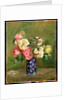 Roses in a Blue Vase by Pierre Auguste Renoir