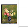 Roses in a Blue Vase by Pierre Auguste Renoir