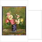 Roses in a Blue Vase by Pierre Auguste Renoir