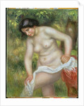 Bather Drying Herself with a White Cloth by Pierre Auguste Renoir