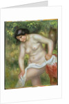 Bather Drying Herself with a White Cloth by Pierre Auguste Renoir