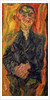 Man in Blue, with a Yellow and Red Background by Chaim Soutine
