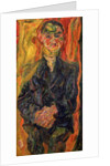 Man in Blue, with a Yellow and Red Background by Chaim Soutine
