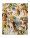 Study of Girls Wearing Hats by Pierre Auguste Renoir