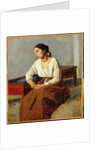 Seated Woman in Brown Skirt by Jean Baptiste Camille Corot