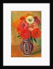 Zinnias in a Striped Blue Vase by William James Glackens
