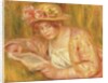 Woman with a Hat Reading, c.1917-18 by Pierre Auguste Renoir