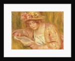 Woman with a Hat Reading, c.1917-18 by Pierre Auguste Renoir