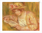Woman with a Hat Reading, c.1917-18 by Pierre Auguste Renoir