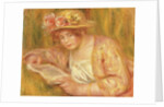 Woman with a Hat Reading, c.1917-18 by Pierre Auguste Renoir