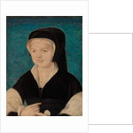 Head of Woman on Blue Background by French School