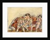 Three Women on a Red Sofa by Jules Pascin